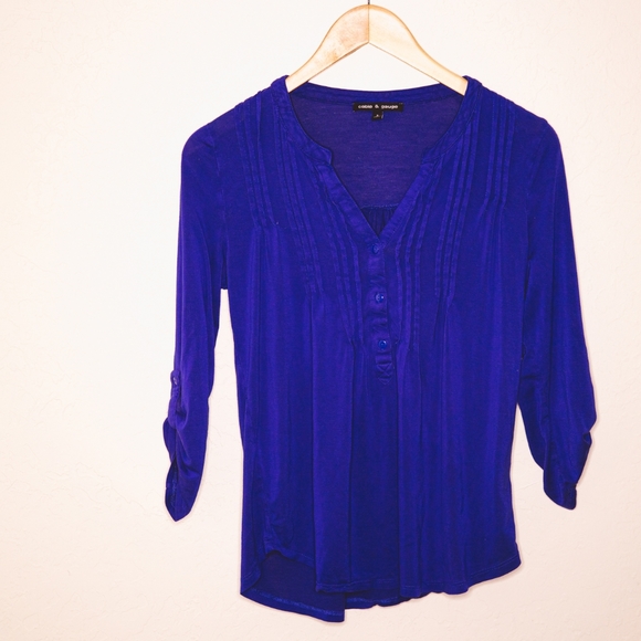 Cable and Gauge Blue Blouse - Picture 1 of 4